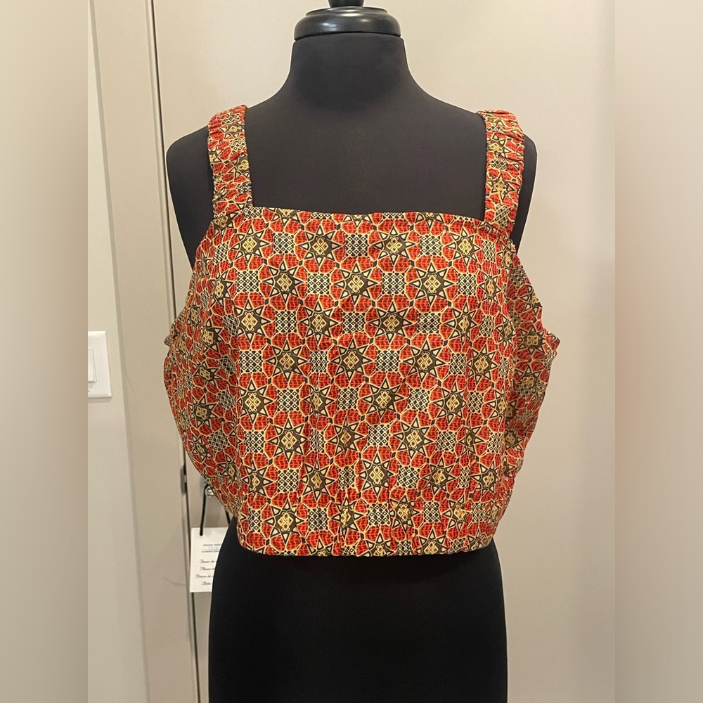 Versatile - All Season - Crop Top - Colorful Print - Plus Size 1X